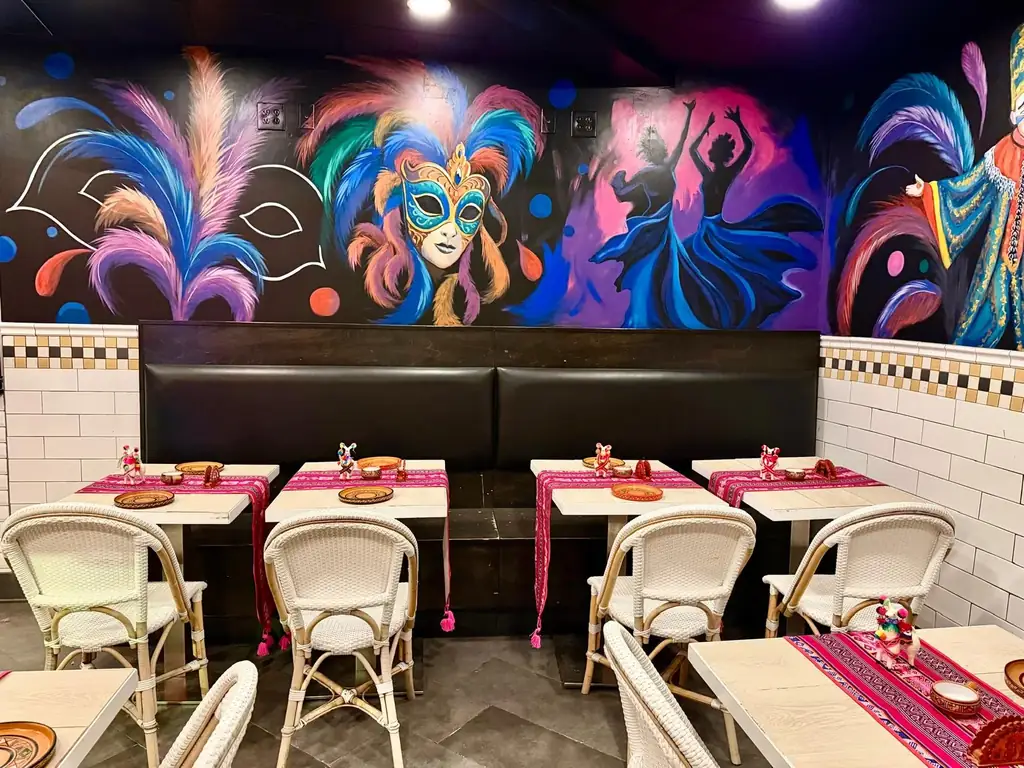 Dining room with Peruvian murals at Mar y Tierra, Wilton Manors